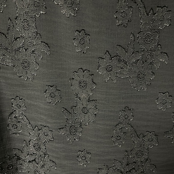 Crew Neck Floral Sleeve Blouse - Picture 2 of 3